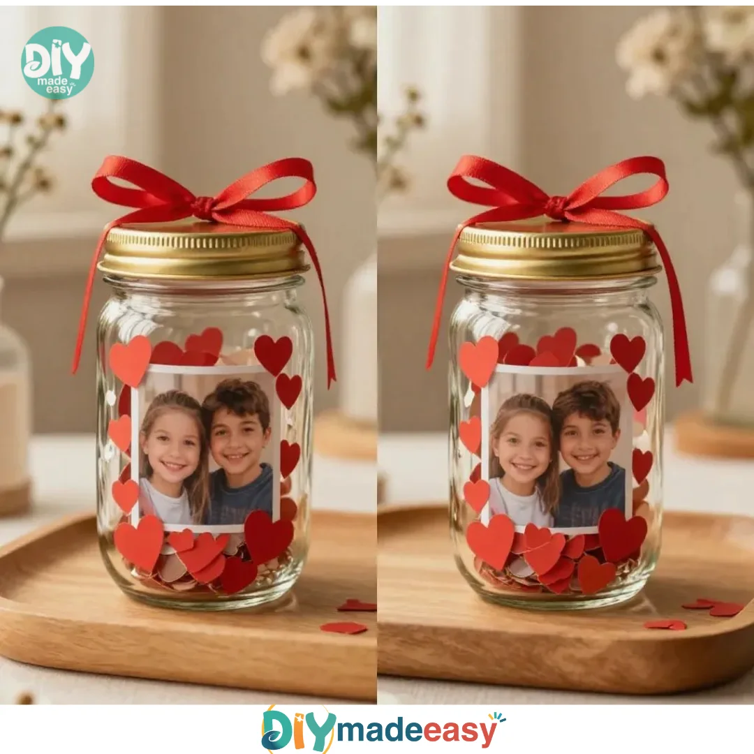DIY Photo Glitter Snow Globe Jar