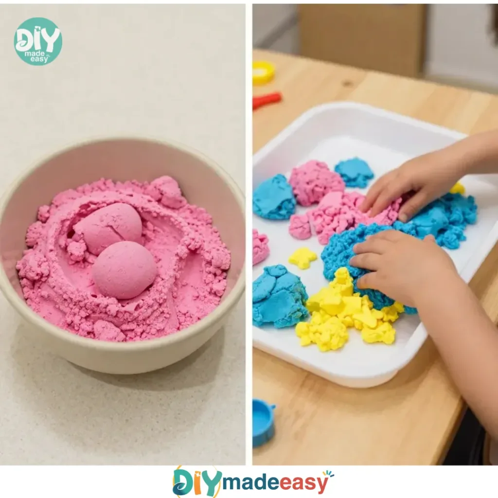 DIY taste-safe sensory sand for safe sensory play activities