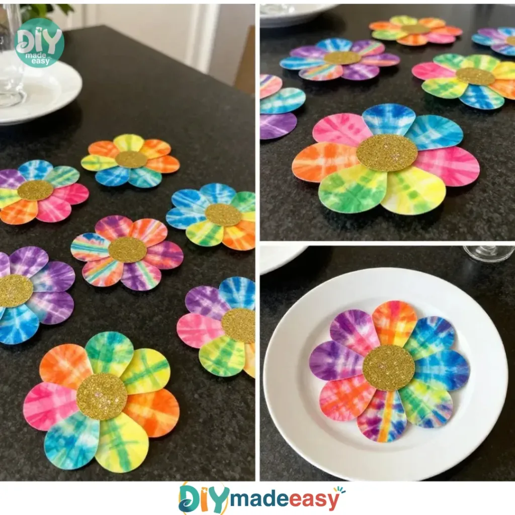 Vibrant glowing flowers illuminating a garden at night
