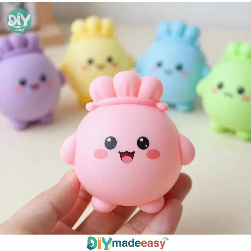DIY cotton ball balloon squishies tutorial with easy steps