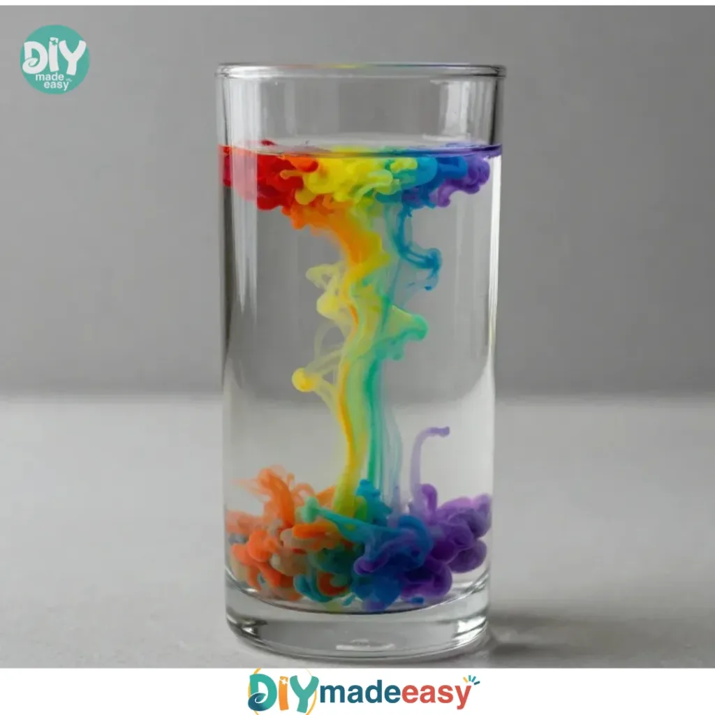 Colorful oil and water experiment showcasing vibrant liquid interactions.