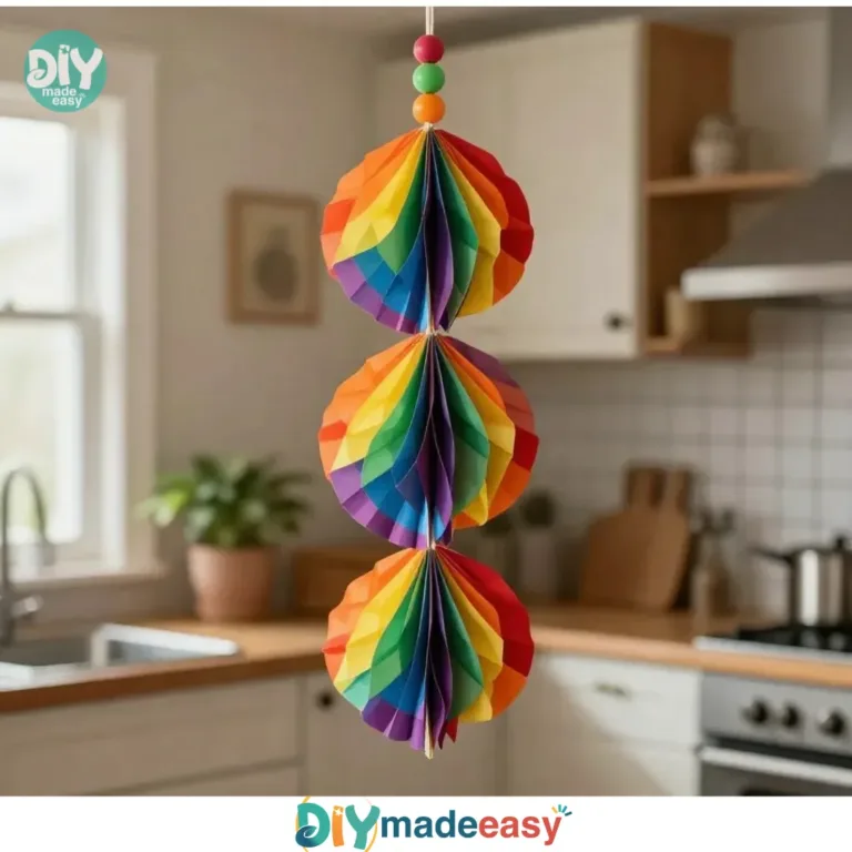 Colorful spinning rainbow craft displaying joy and creativity in art