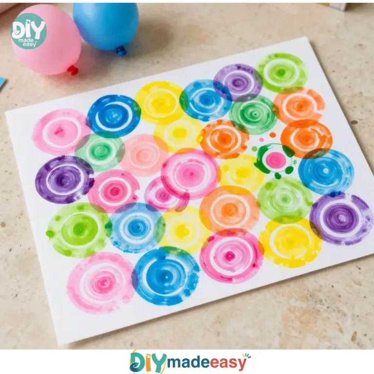 Colorful water balloon pinwheel painting technique for kids and adults