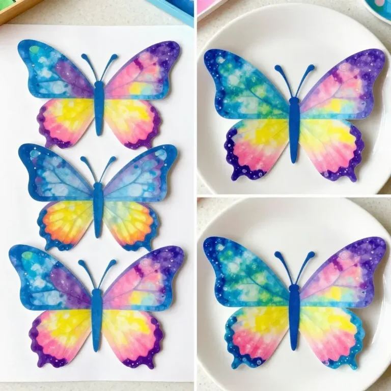 Colorful bubble print butterfly design for art and crafts