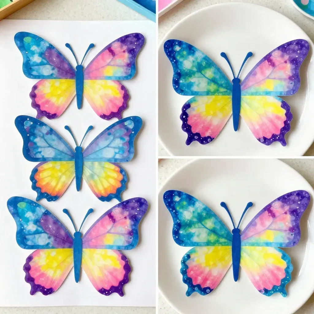 Colorful bubble print butterfly design for art and crafts