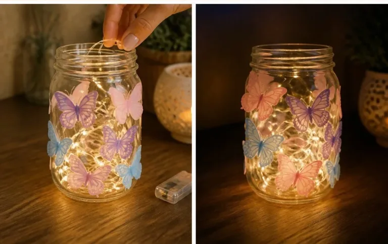 Butterfly Glow Lantern providing a soft, enchanting light for home decor.