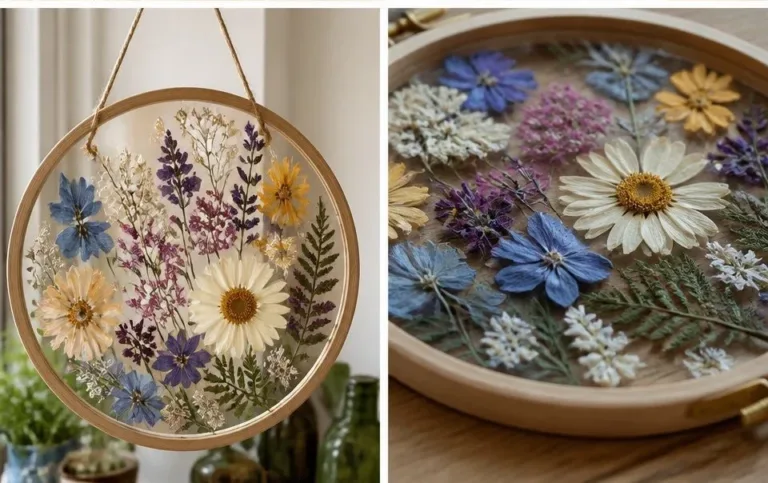 Colorful floral wall hanging adding beauty to home decor