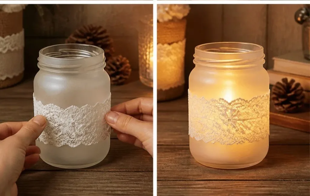 Frosted glass candle holder for elegant home decor