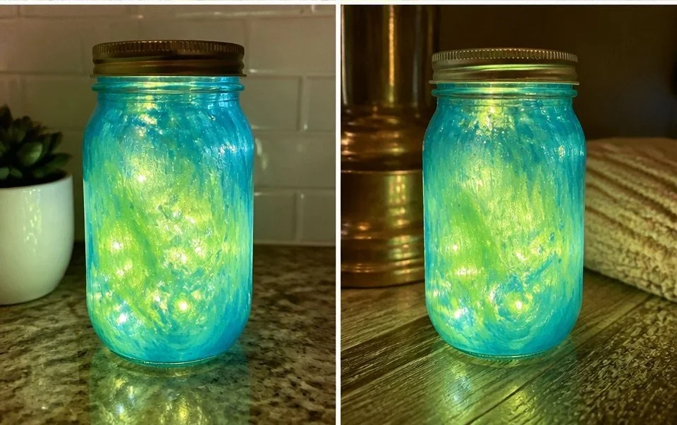 DIY Glow-in-the-Dark Firework Jar for vibrant night decor