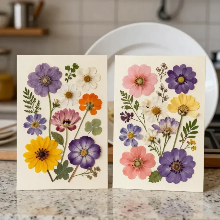 Pressed flower bookmark keepsake featuring vibrant dried flowers