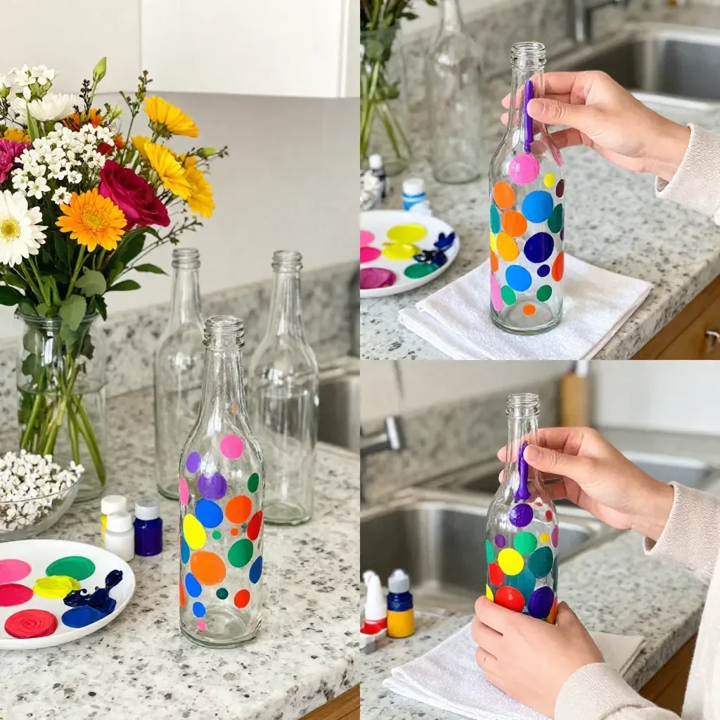 Recycled Bottle Rainbow Vase