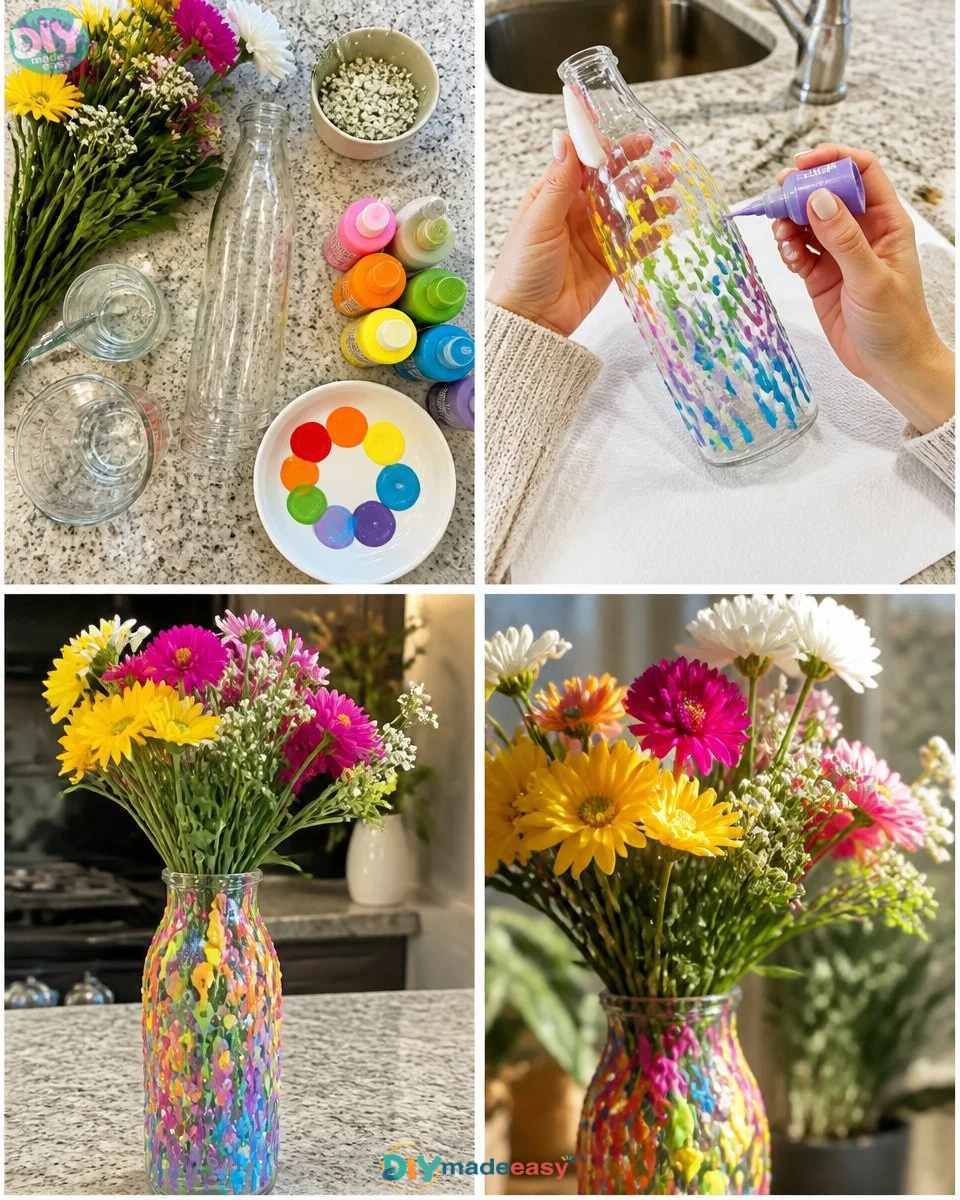 Recycled Bottle Rainbow Vase