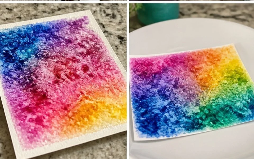 A stunning example of Salt Firework Painting showcasing vibrant colors and textures.