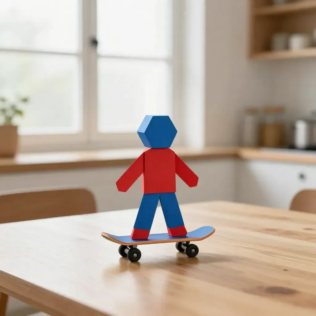 Ski-inspired origami paper fidget toy for stress relief and focus