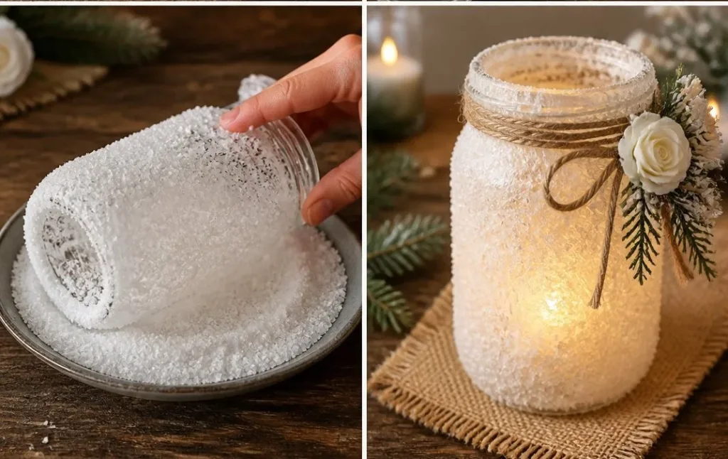 Elegant snowy lanterns for a romantic winter wedding decor