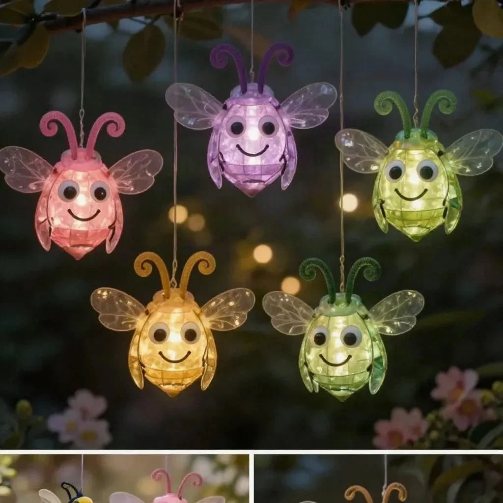 DIY firefly bottle lights for enchanting nighttime decor