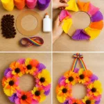 DIY Sunflower Wreath from Colorful Cupcake Liners 19 diy sunflower wreath from colorful cupcake liners 2026 08 26 231013 817x1024 1
