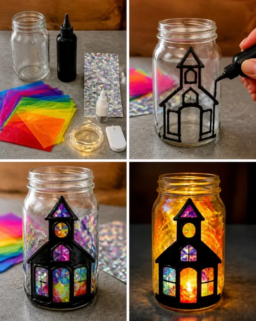 Glowing holographic lantern for unique schoolhouse decor