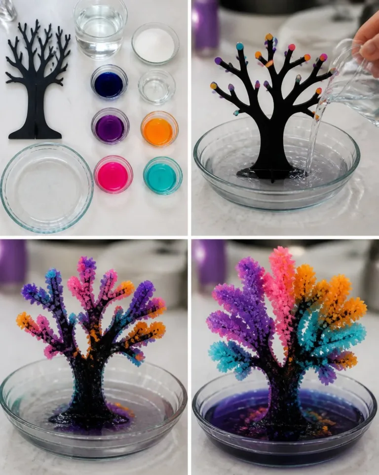 Haunted Rainbow Crystal Tree showcasing its vibrant colors and eerie presence.