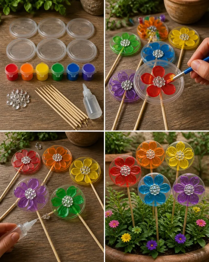 Colorful rainbow flower suncatchers for vibrant garden decor