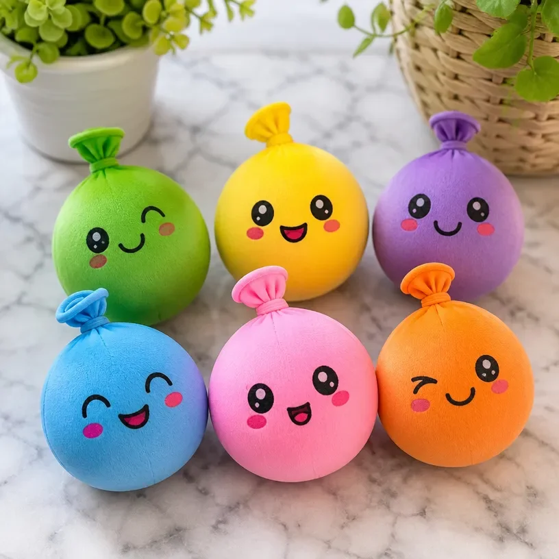 Adorable cotton ball squishies plush stress toys for kids