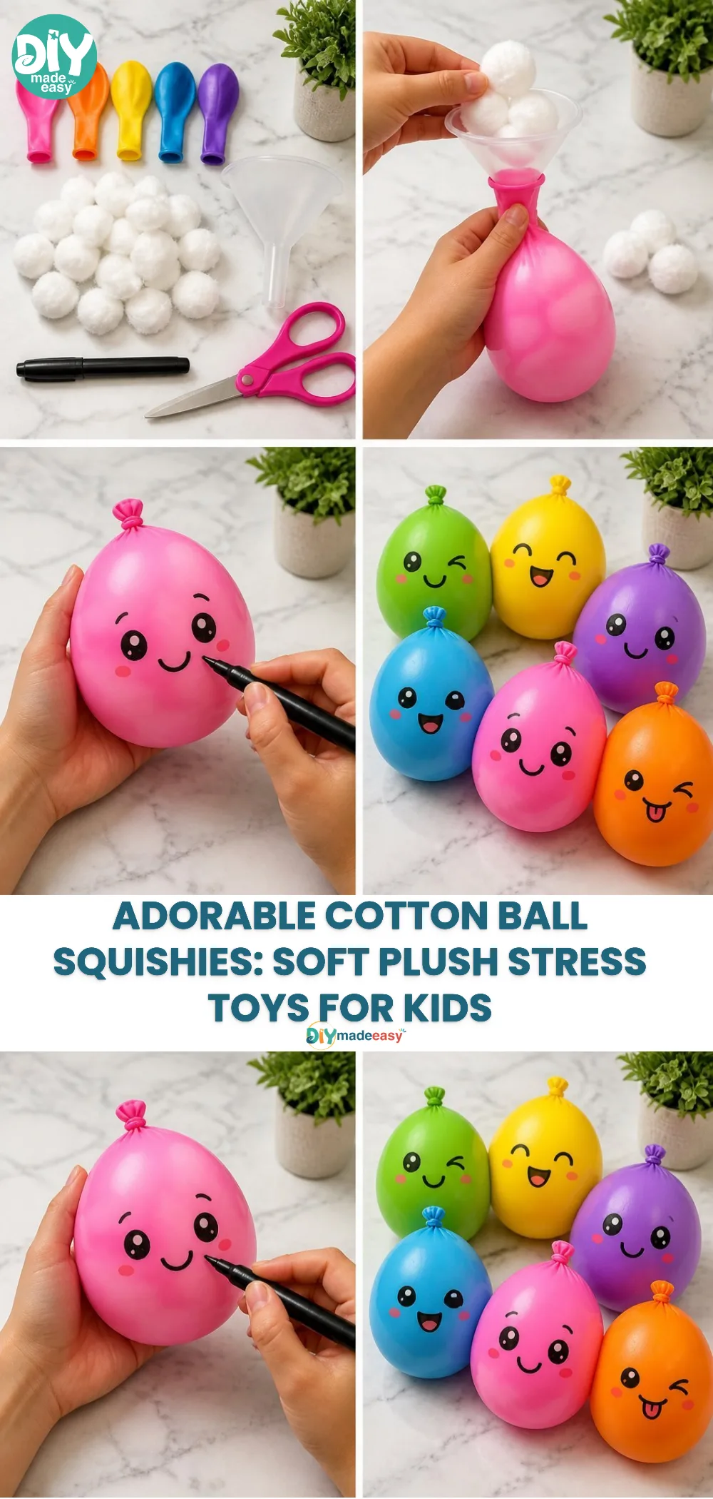 Adorable Cotton Ball Squishies: Soft Plush Stress Toys for Kids