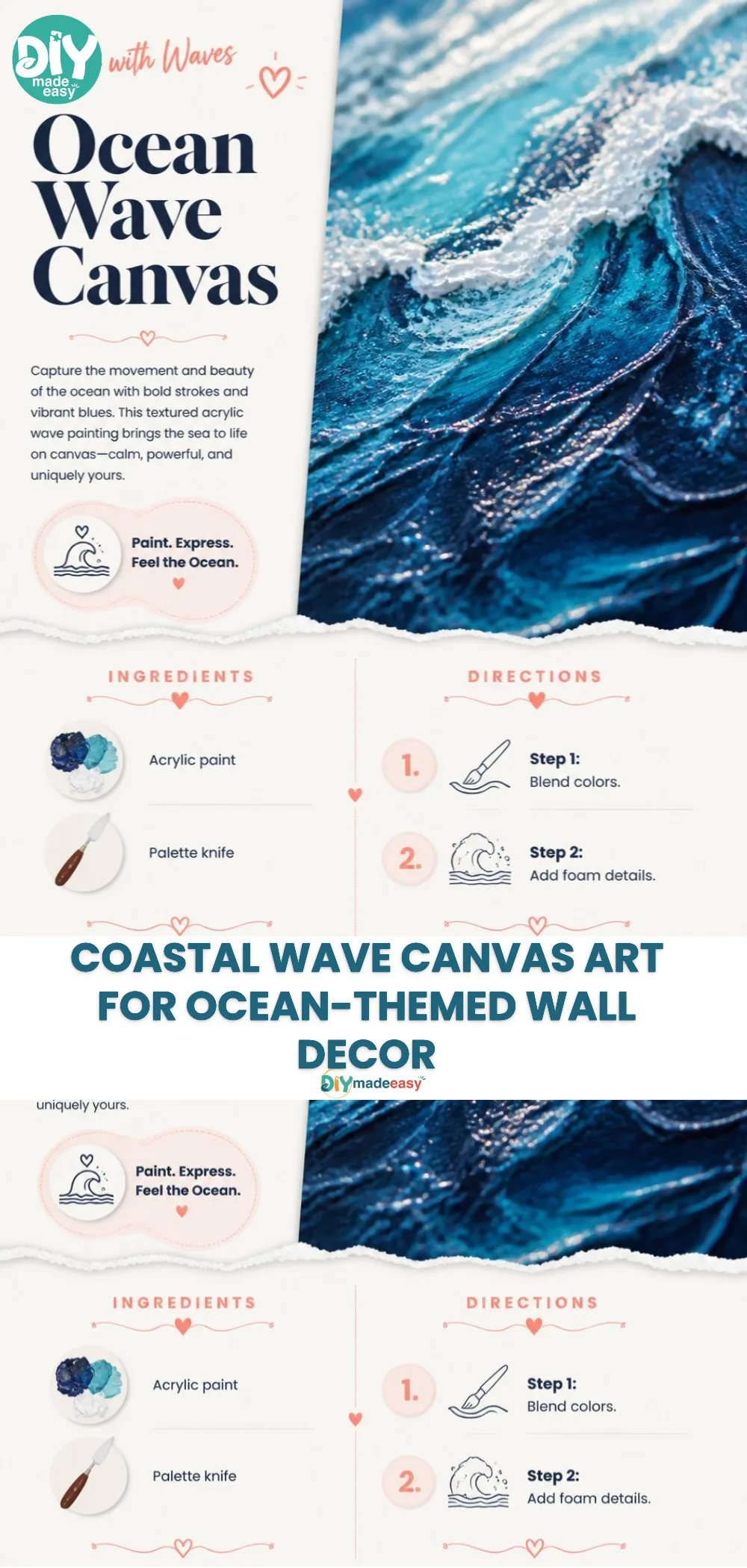 Coastal Wave Canvas Art for Ocean-Themed Wall Decor