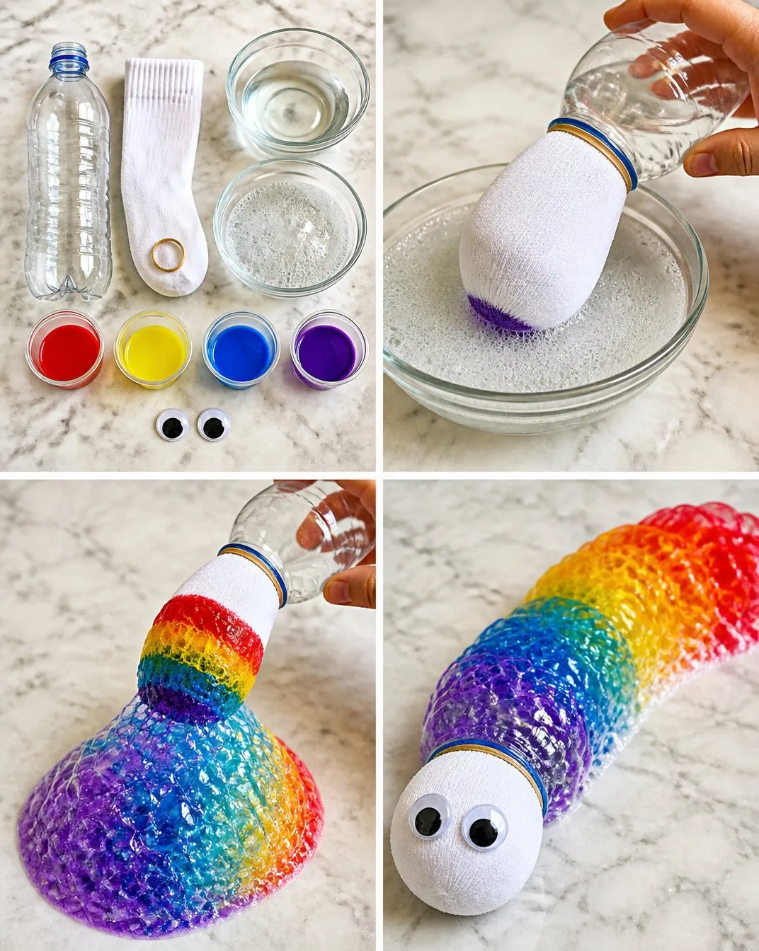 Rainbow Bubble Caterpillar Science Experiment for Kids