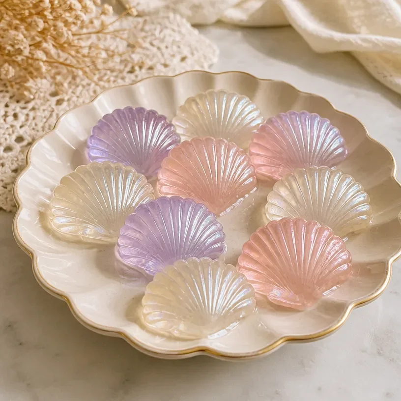 Eco-friendly cornstarch-based seashell glass for sustainable home decor