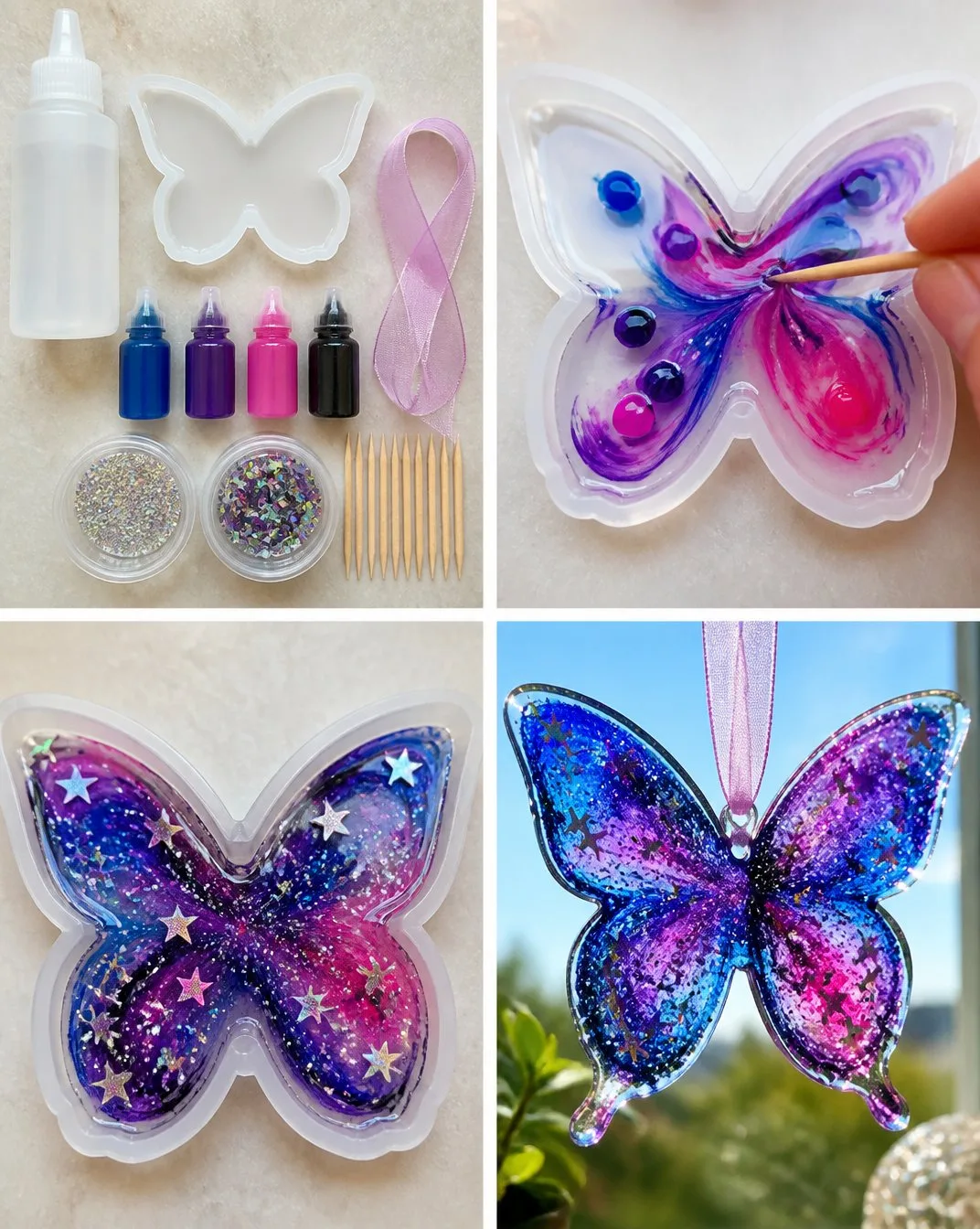 Galactic Butterfly Window Suncatcher for Galaxy-Themed Decor