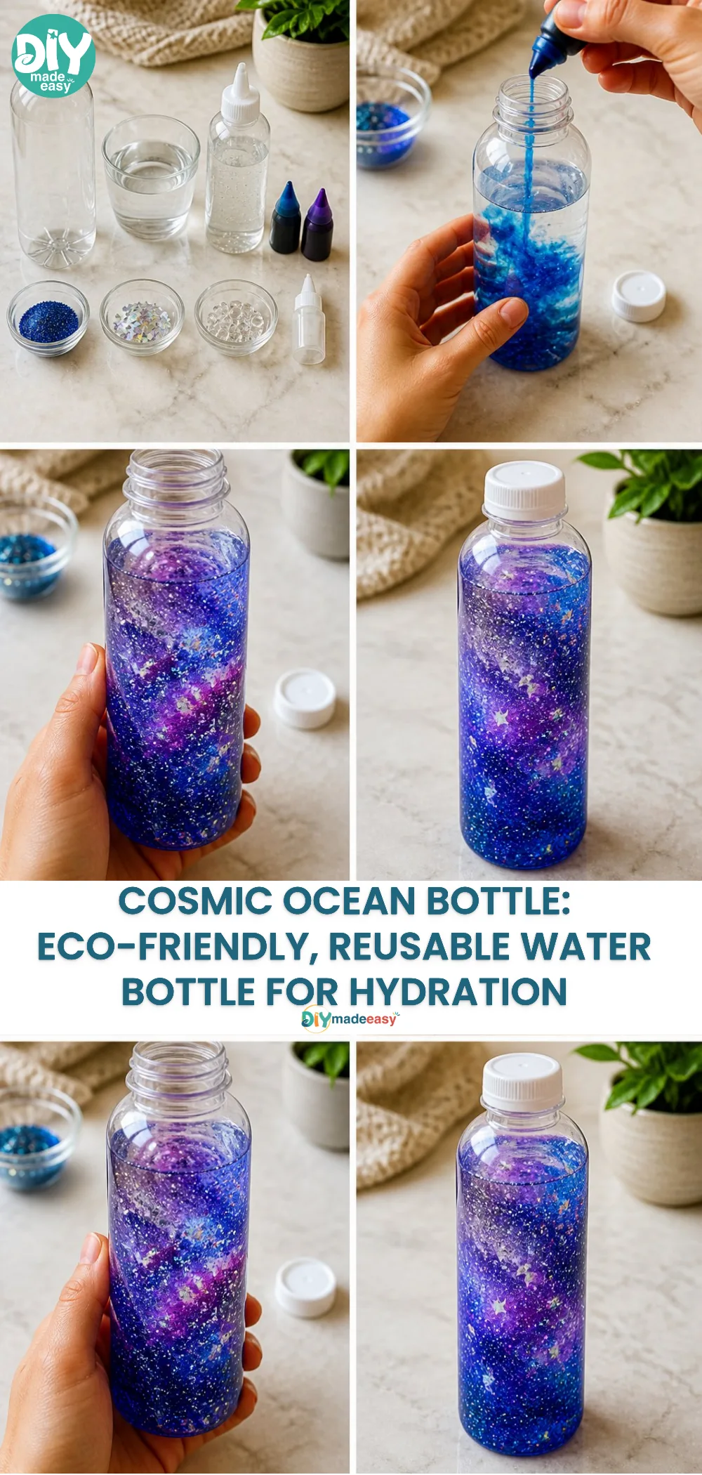 Cosmic Ocean Bottle: Eco-Friendly, Reusable Water Bottle for Hydration
