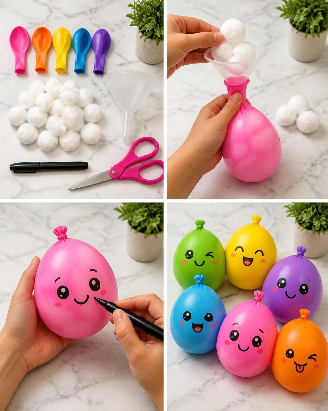 Adorable Cotton Ball Squishies for Stress Relief