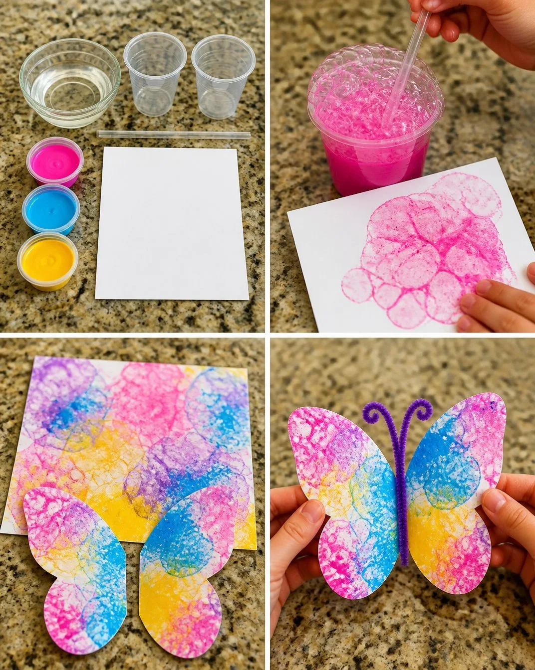 Bubble Print Butterfly Wings Craft for Kids