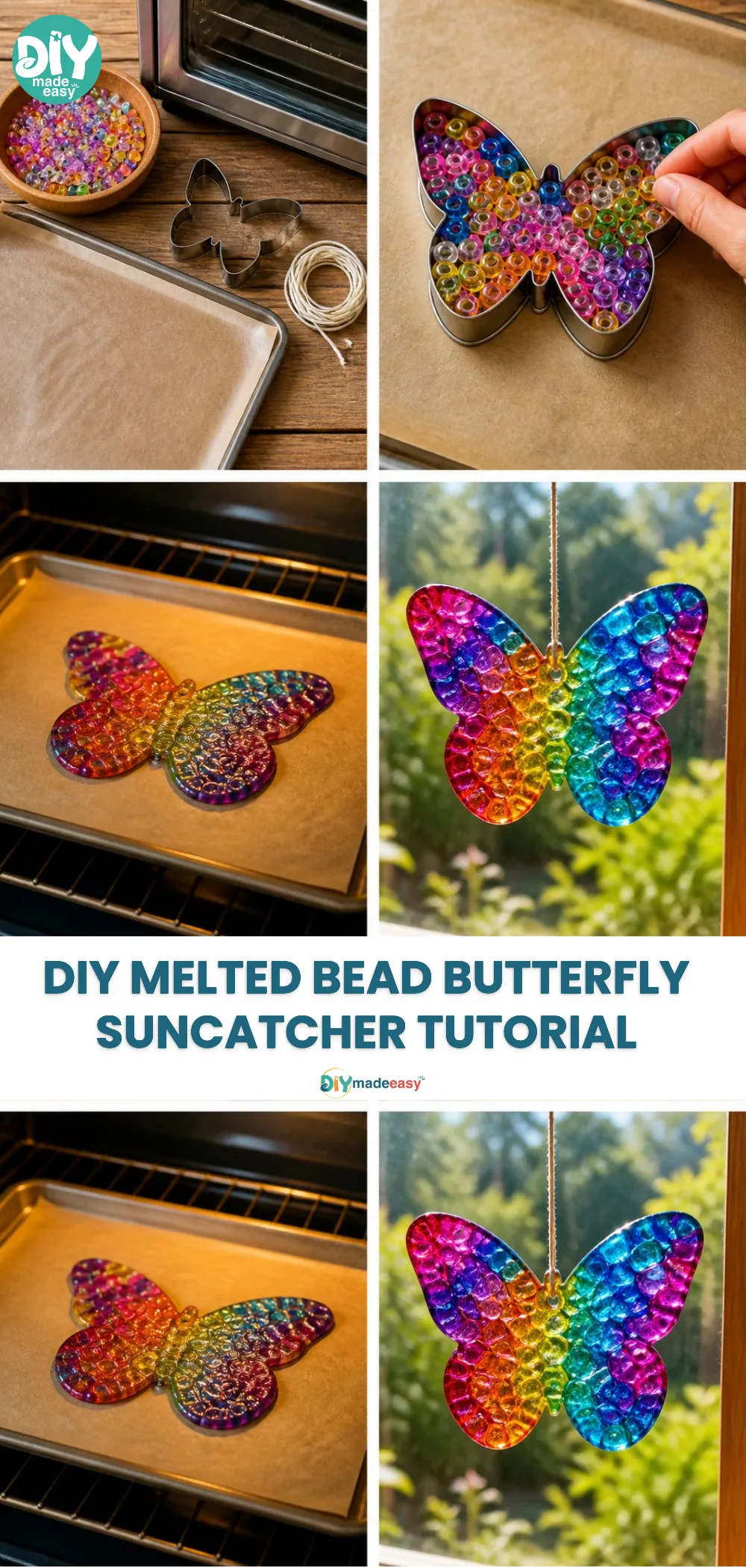 DIY Melted Bead Butterfly Suncatcher Tutorial