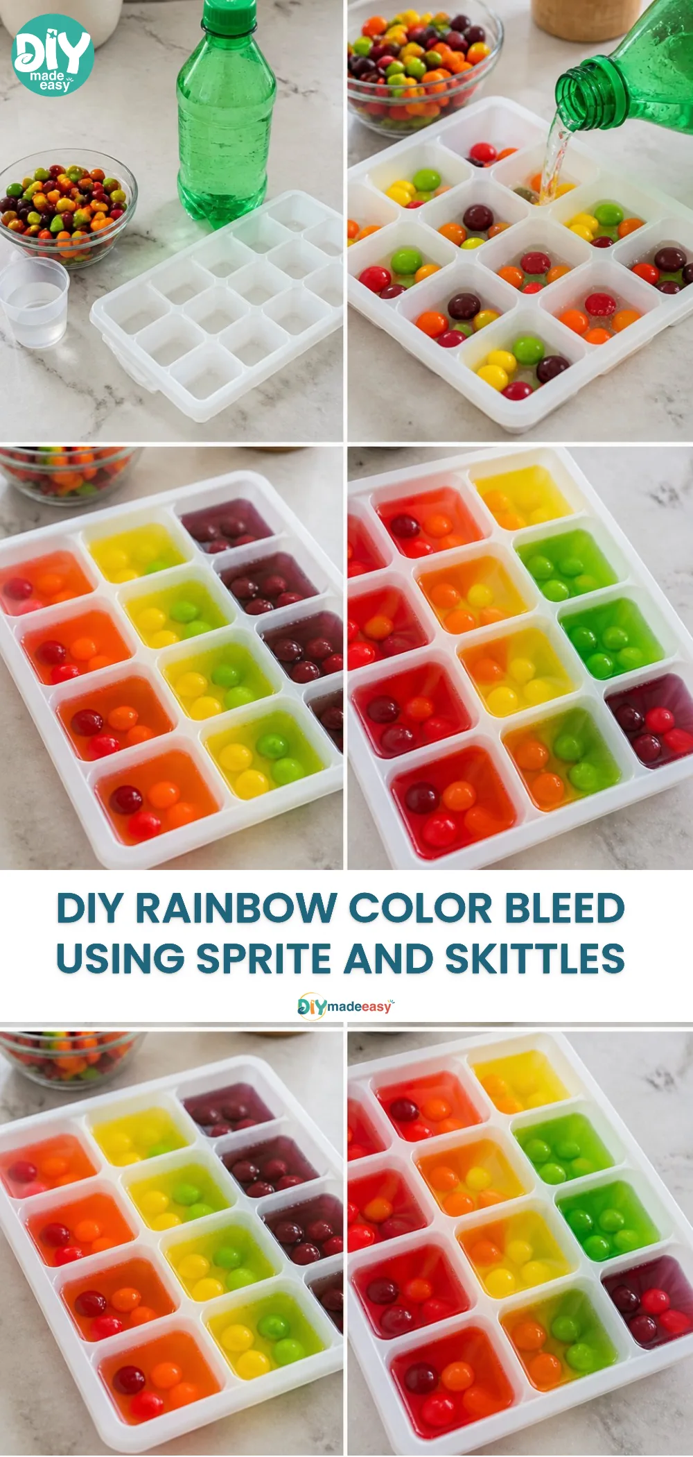 DIY Rainbow Color Bleed Using Sprite and Skittles