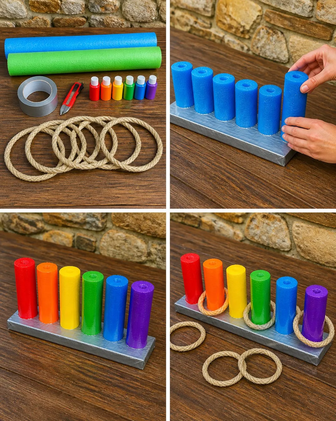 DIY Rainbow Pool Noodle Ring Toss: Outdoor Water Game 21 DIY Rainbow Pool Noodle Ring Toss: Easy Outdoor Water Game