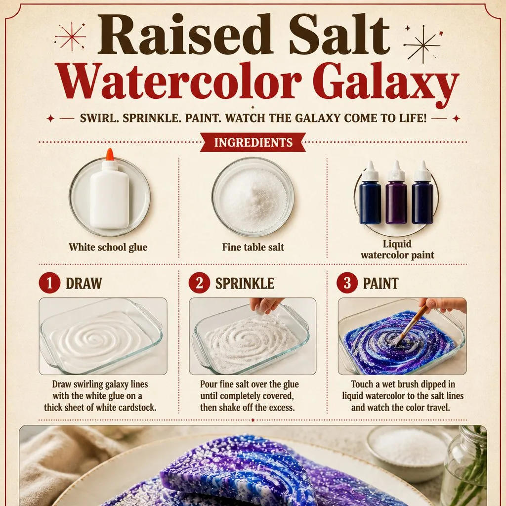 How to Create a Raised Salt Watercolor Galaxy