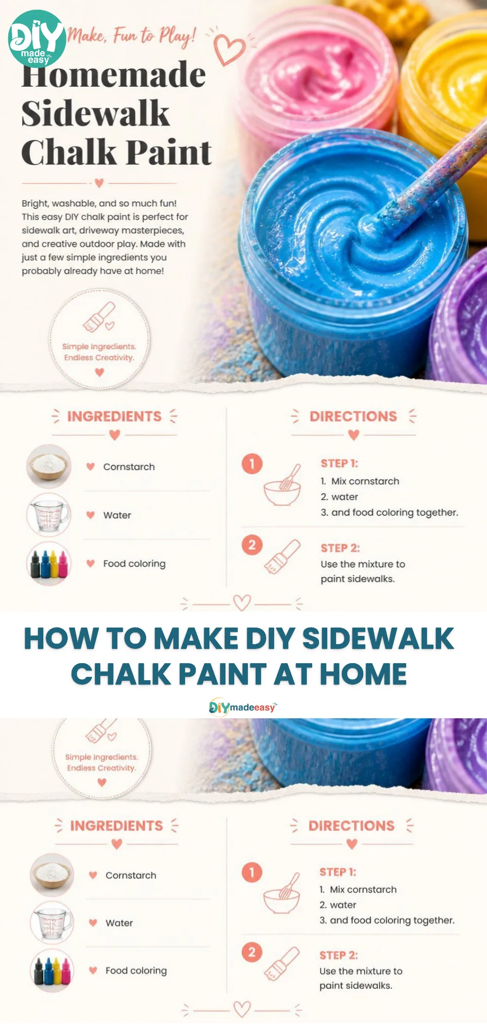 How to Make DIY Sidewalk Chalk Paint at Home