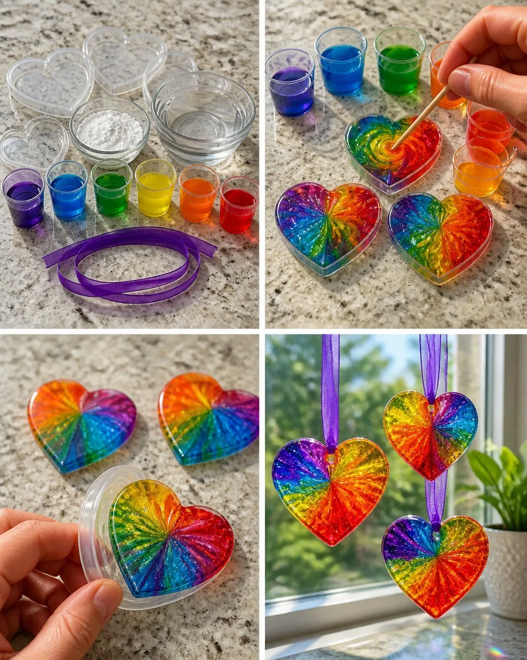 How to Make Swirled Glue Sun Catchers