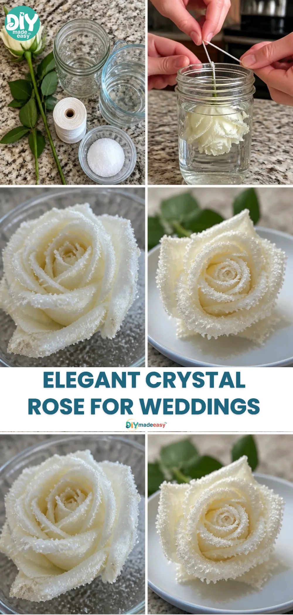 Elegant Crystal Rose for Weddings
