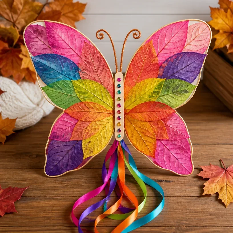 Multicolor leaf fairy wings for fantasy costumes and magical dress-up