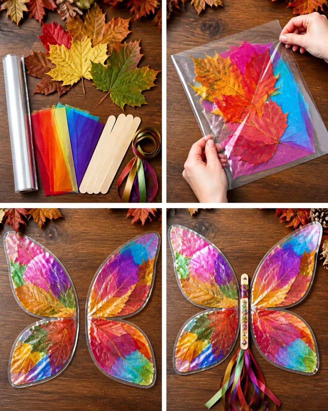 Enchanted Multicolor Leaf Fairy Wings for Fantasy Costumes