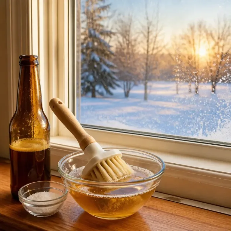 Using beer and salt for fast frost removal from windows
