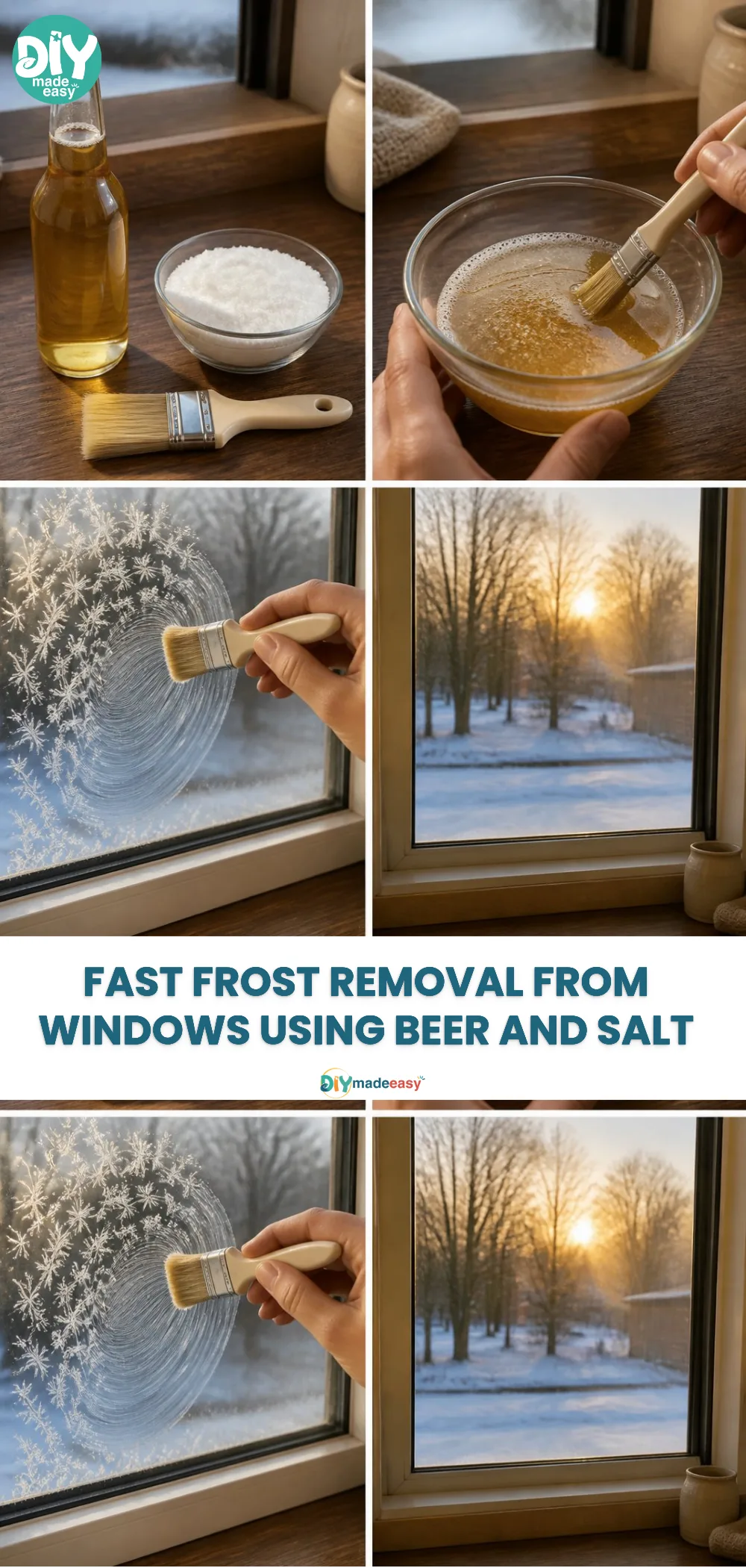 Fast Frost Removal from Windows Using Beer and Salt