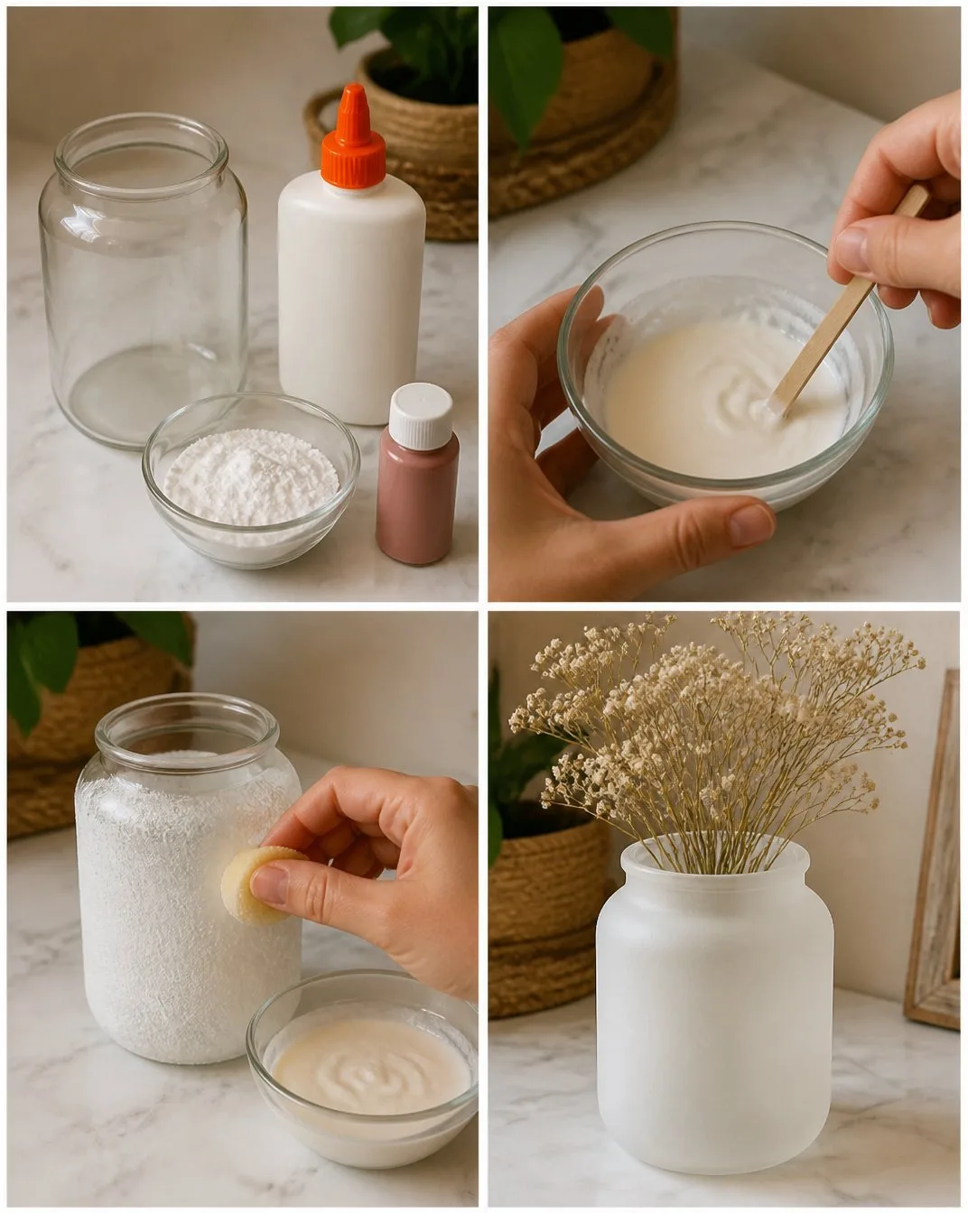Frosted Cornstarch Glass Vase