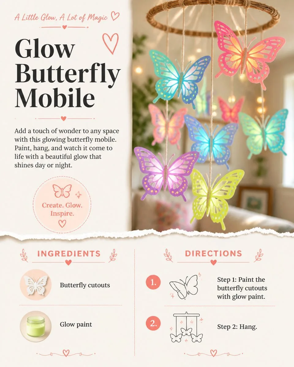 Luminescent Butterfly Nursery Mobile with Soft Lighting