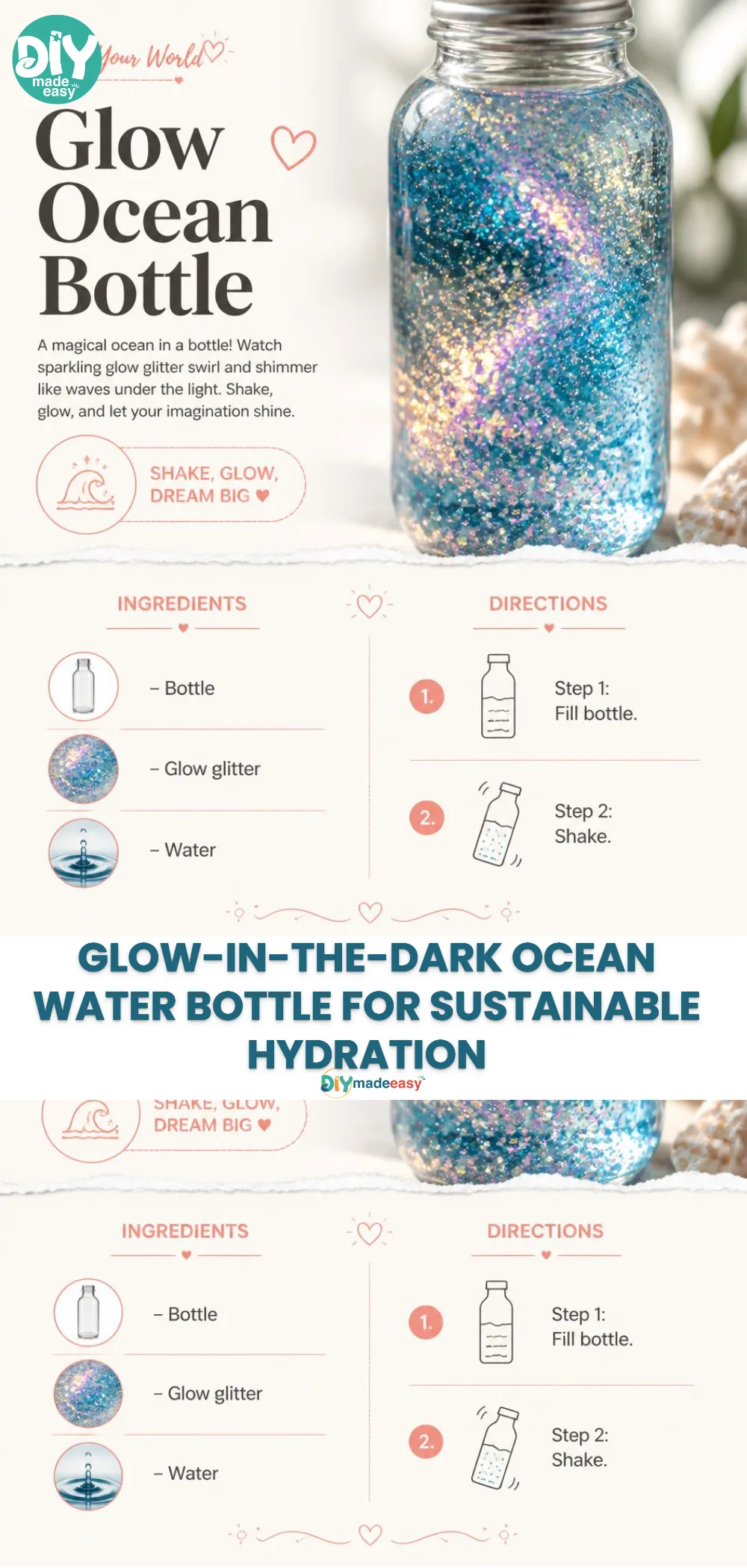 Glow-In-The-Dark Ocean Water Bottle for Sustainable Hydration