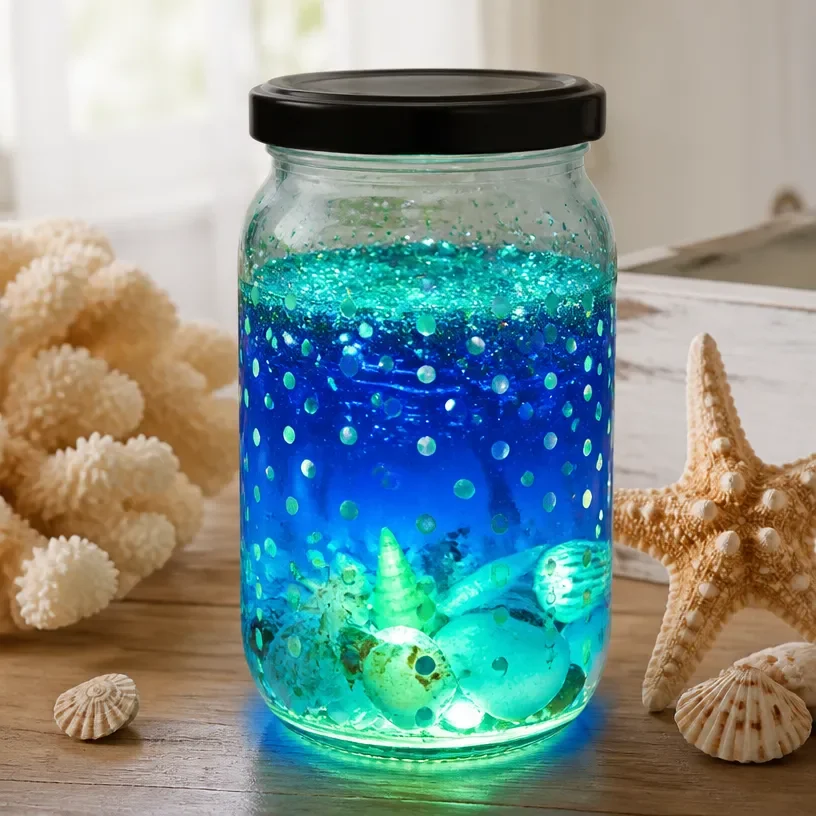 Glowing Mermaid Jar for enchanting ocean-themed home decor