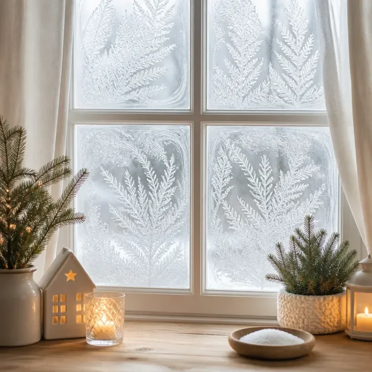 Epsom salt window frost art design tutorial