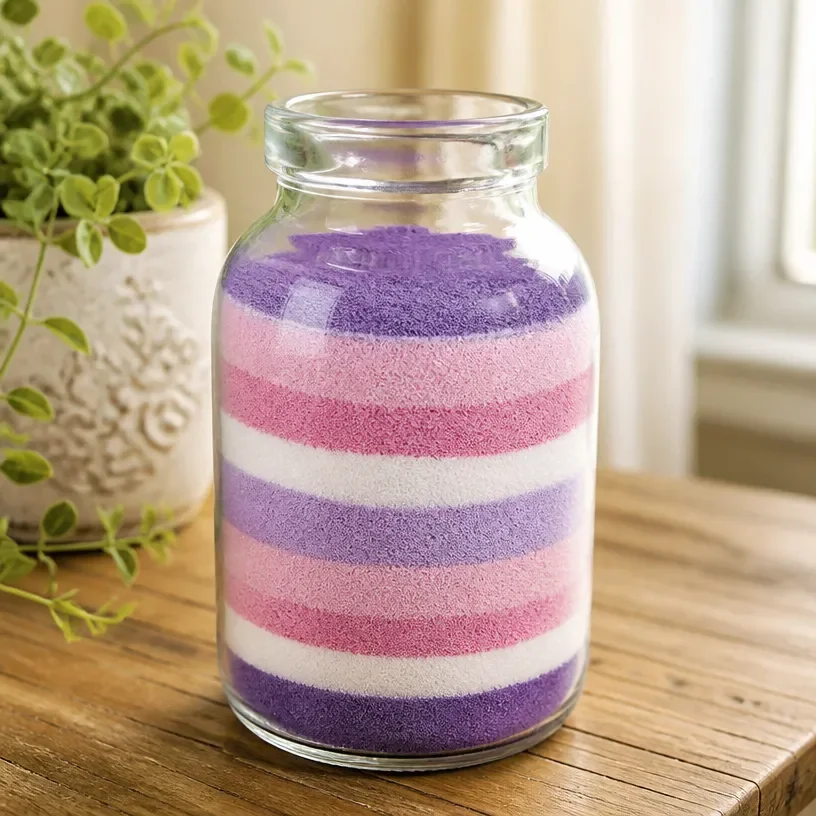 DIY gradient sand art jar tutorial for home decor